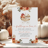 Invitation Chute En Amour Citrouille Poussette Baby shower Fl