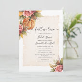 Invitation Chute en Amour Citrouille rose Fête des mariées fl (Debout devant)