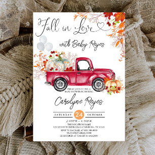 Invitation Chute en amour Citrouille rouge Pickup Baby shower