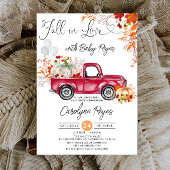 Invitation Chute en amour Citrouille rouge Pickup Baby shower