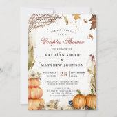 Invitation Chute en Amour Citrouille Rustique Automne Couples (Devant)