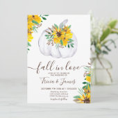 Invitation Chute en amour citrouille rustique initiales photo (Debout devant)