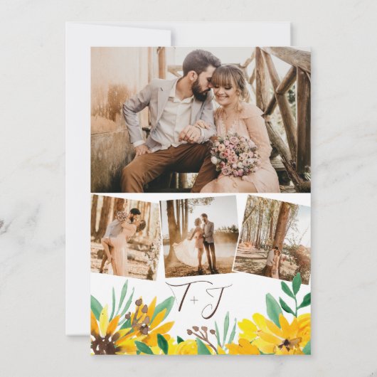 Invitation Chute en amour citrouille rustique initiales photo (Dos)