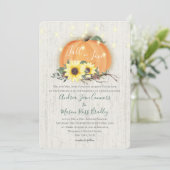 Invitation Chute en amour Citrouille tournesols et lumières M (Debout devant)