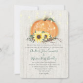 Invitation Chute en amour Citrouille tournesols et lumières M (Devant)