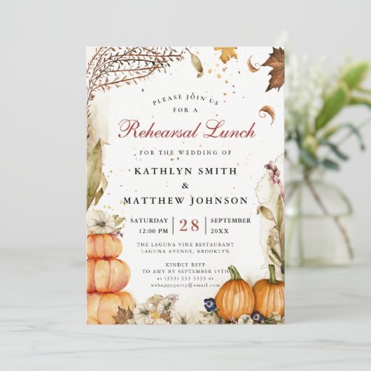 Invitation Chute en amour Déjeuner de répétition botanique Ci (Debout devant)