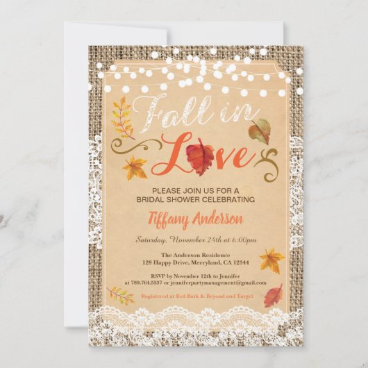 Invitation Chute en amour douche nuptiale robinet rustique vi (Devant)