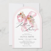 Invitation Chute en amour Élégant Baby shower Floral Bow Rose (Devant)