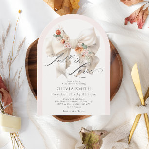 Invitation Chute en amour Élégant Baby shower Floral de Bow B
