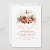 Invitation Chute en amour Élégant mariage Rust Flowers Citrou (Devant)