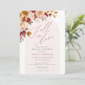 Invitation Chute en amour Élégante Fête des mariées florale (Debout devant)