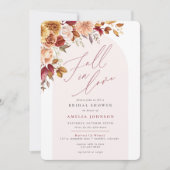 Invitation Chute en amour Élégante Fête des mariées florale (Devant)
