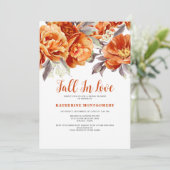 Invitation Chute En Amour Élégante Fête des mariées Florale O (Debout devant)