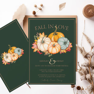 Invitation Chute en amour Emerald Green Automne Citrouille Ma