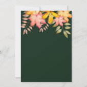 Invitation Chute en Amour Emerald Green Feuilles Mariage (Dos)