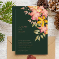Chute en Amour Emerald Green Feuilles Mariage