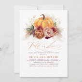 Invitation Chute en amour Engagement Citrouille Fleurs de rou (Devant)