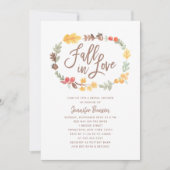 Invitation Chute en amour Fête de l'mariée d'aquarelle d'auto (Devant)
