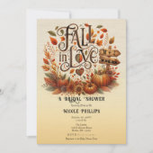 Invitation Chute en amour Fête des mariées Citrouille et Feui (Devant)