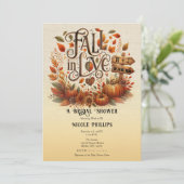 Invitation Chute en amour Fête des mariées Citrouille et Feui (Debout devant)