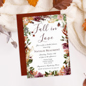 Invitation Chute en amour Fête des mariées d'automne