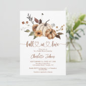 Invitation Chute en amour Fête des mariées d'automne florale (Debout devant)