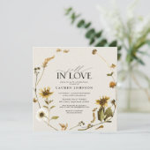 Invitation Chute en amour Fête des mariées de tournesol rusti (Debout devant)