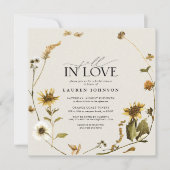 Invitation Chute en amour Fête des mariées de tournesol rusti (Devant)