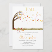 Invitation Chute en Amour Fête des mariées - Feuille et charm (Devant)