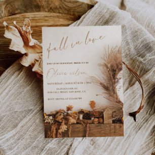 Invitation Chute en Amour Fête des mariées - Feuille et charm