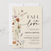 Invitation Chute en amour Fête des mariées Fleur sauvage beig (Devant)