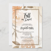 Invitation Chute en amour Fête des mariées florale (Devant)