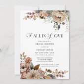 Invitation Chute en amour Fête des mariées florale (Devant)