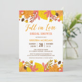 Invitation Chute en amour Fête des mariées Graceful Feuilles  (Debout devant)