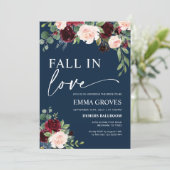 Invitation Chute en amour Fête des mariées Marine Bourgogne F (Debout devant)