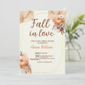 Invitation Chute en amour Fête des mariées Pampas Grass Flora (Debout devant)