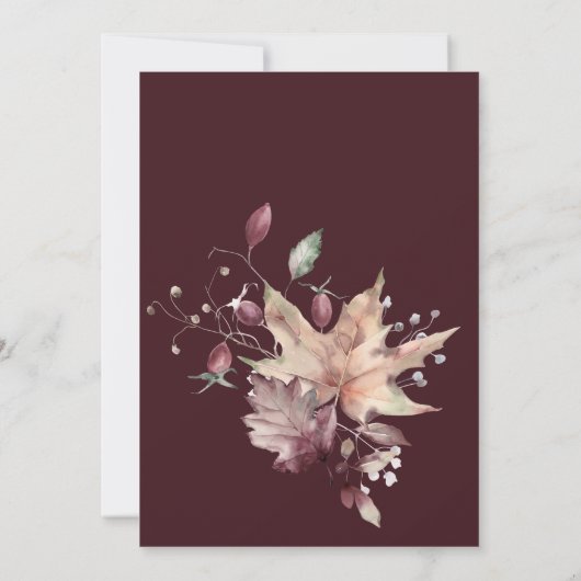 Invitation Chute en amour feuillage citrouille douche nuptial (Dos)