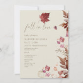 Invitation Chute en amour Feuillage d'automne Baby shower bei (Devant)