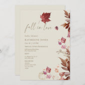 Invitation Chute en amour Feuillage d'automne Baby shower bei (Devant / Derrière)