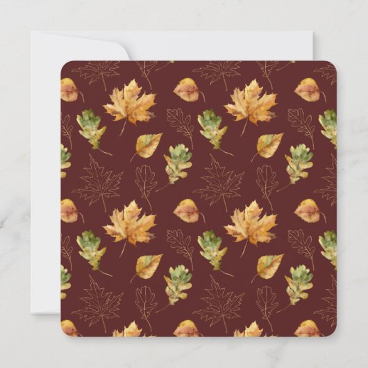 Invitation Chute en amour Feuilles automnales Baby shower par (Dos)