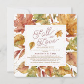 Invitation Chute en amour Feuilles automnales Baby shower par (Devant)