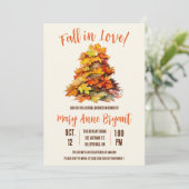 Invitation Chute en amour, Feuilles d'automne, Automne, Fête  (Debout devant)