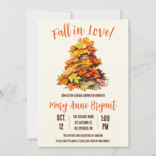 Invitation Chute en amour, Feuilles d'automne, Automne, Fête