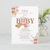 Invitation Chute en amour Fille rose En vichy Baby shower de  (Debout devant)