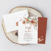 Invitation Chute en Amour Fleurs Aquarelle douche nuptiale