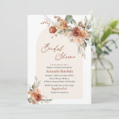 Invitation Chute en Amour Fleurs Aquarelle douche nuptiale (Debout devant)
