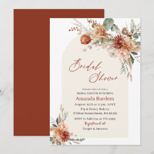 Invitation Chute en Amour Fleurs Aquarelle douche nuptiale