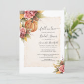 Invitation Chute en amour Fleurs de rouille Fête des mariées  (Debout devant)