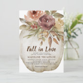 Invitation Chute en amour Floral Blanc Citrouille Fête des ma (Debout devant)