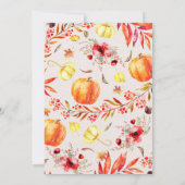 Invitation Chute en Amour Floral Citrouille Mariage campagnar (Dos)